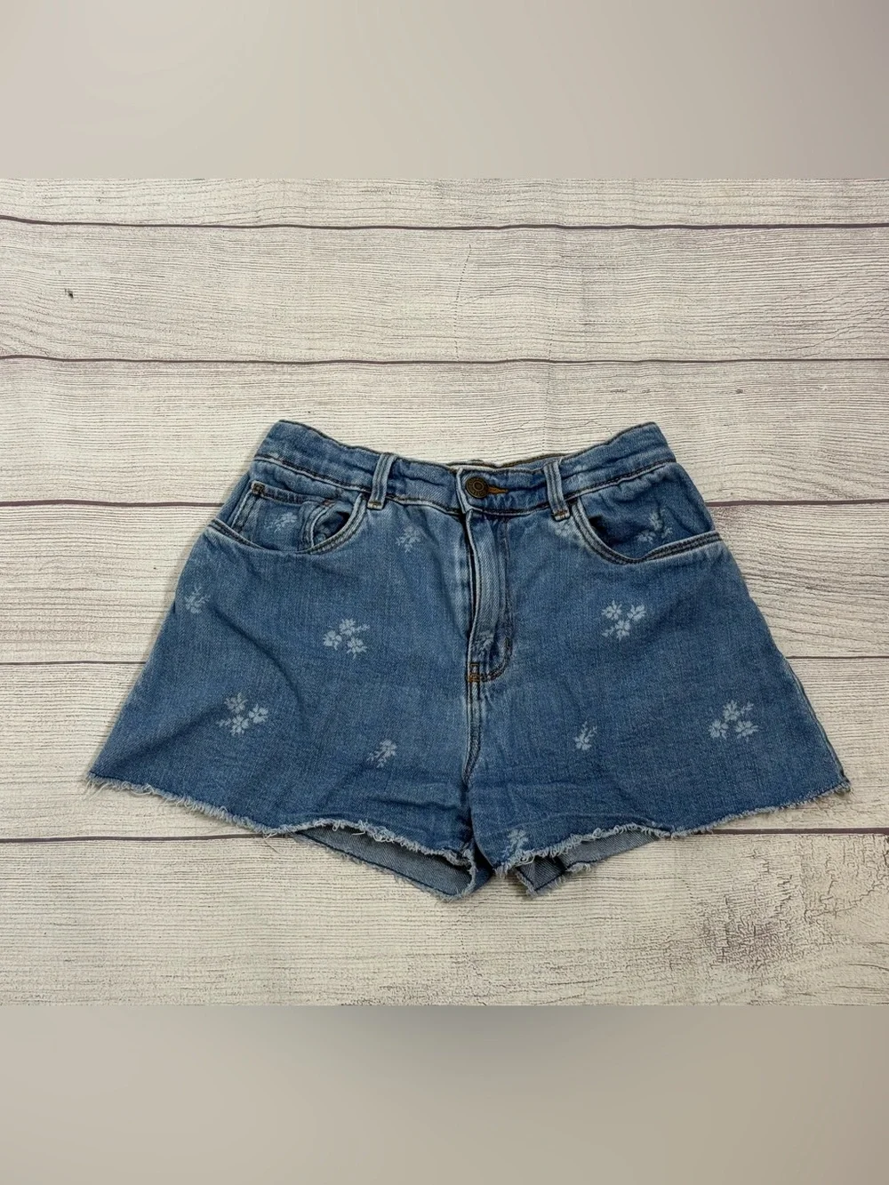OshKosh B'gosh Blue Floral Denim Cutoff Shorts